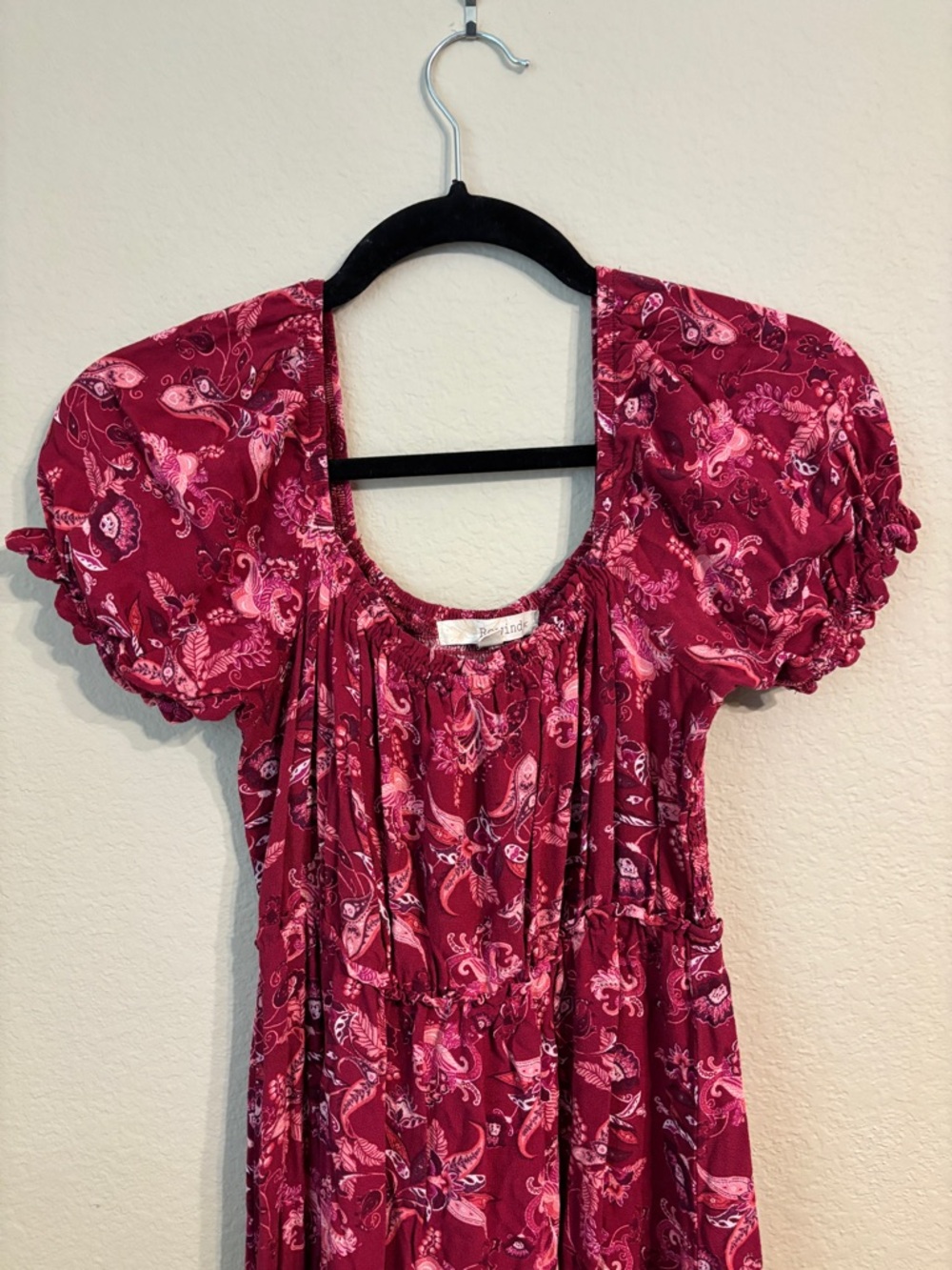 Rewind Pink Floral Puff-Sleeve Maxi Dress | Women’s S